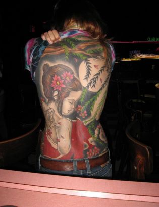 Girl's Full Back Tattoo